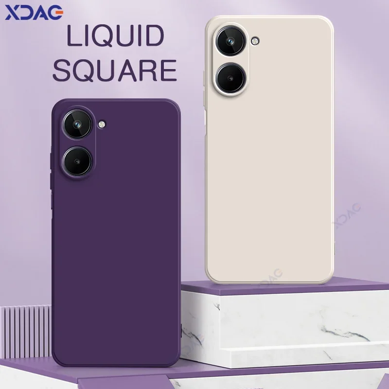 Funda Original para teléfonos móviles Realme 10 Pro Plus 10S 10T 4G 5G, funda cuadrada de silicona líquida Realme10ProPlus, bolsa suave de doble forro - imagen 2