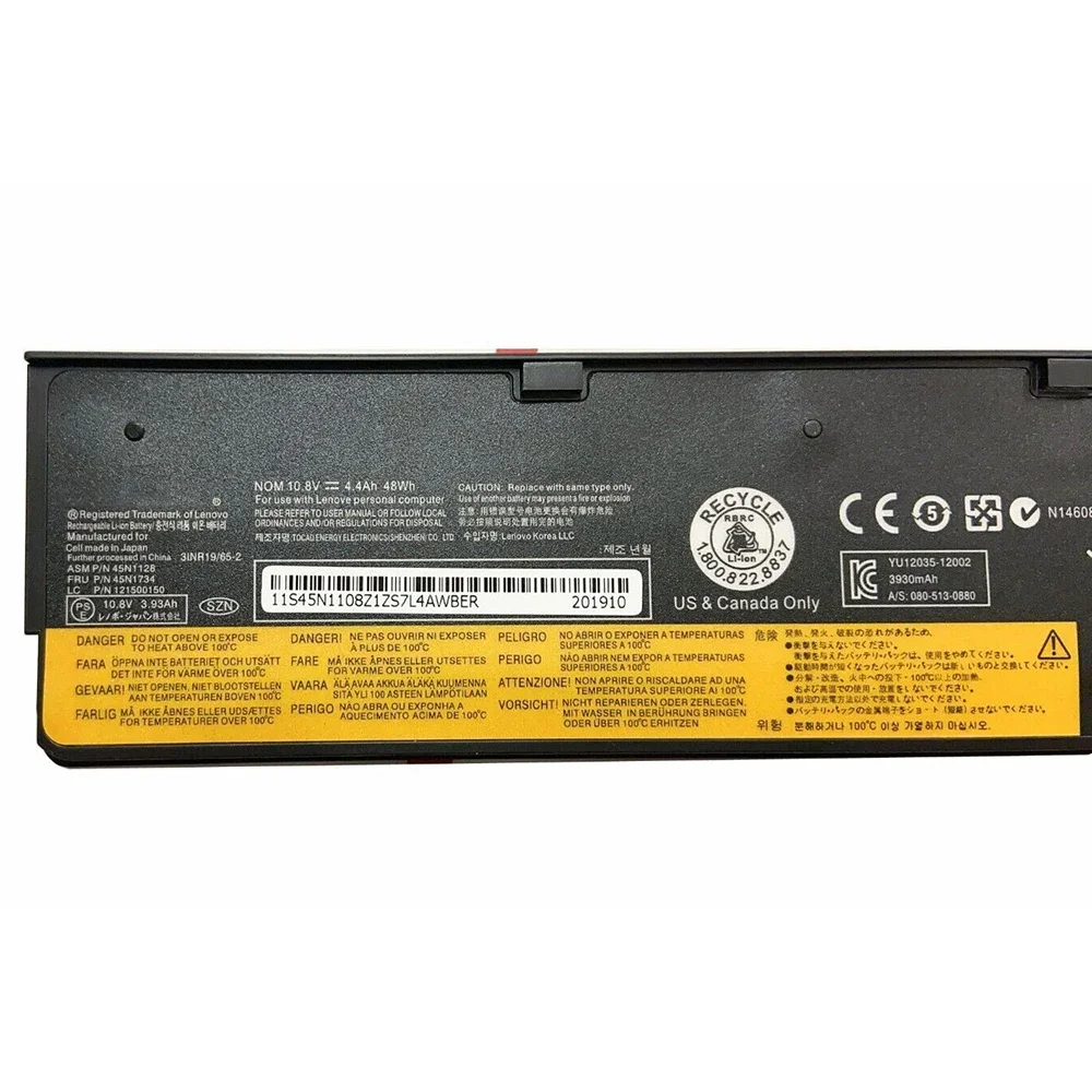 Nueva batería Original para ordenador portátil 68 + 10,8 V 48Wh 72Wh para Lenovo ThinkPad X240 X250 X260 X270 T450 T440 T440s 45N1136 45 - imagen 2