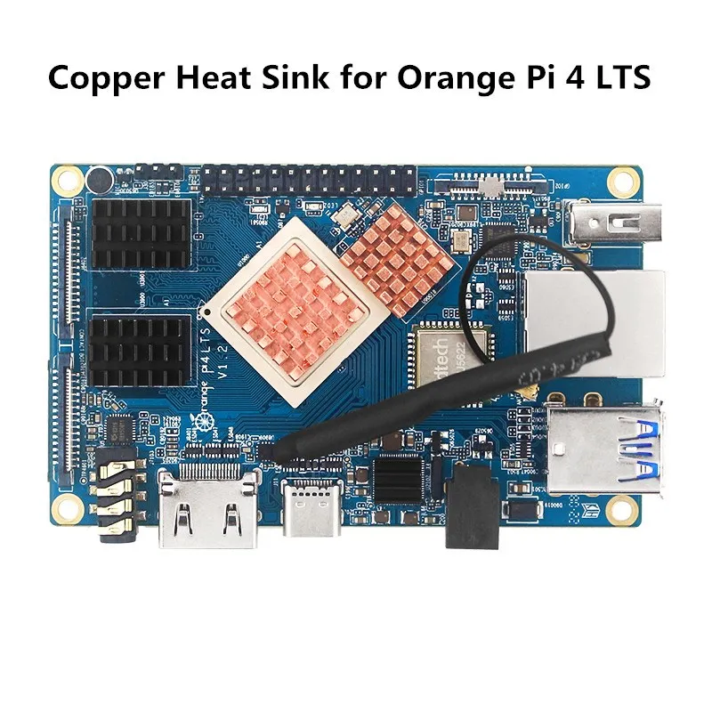 Disipador de calor de cobre para Orange Pi 3 LTS / Orange Pi 4 LTS disipadores de calor de refrigeración pasivo Kit de enfriador de radiador de aleación de aluminio para Demo Bo - imagen 3