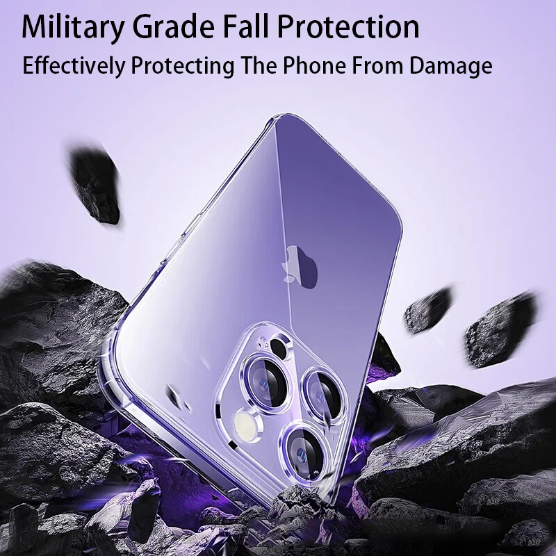 Funda de teléfono transparente para iPhone 14, 11, 12, 13, 15 Pro Max, silicona suave para iPhone XS Max XR X 8, 7, 6 Plus, funda trasera transparente - imagen 2