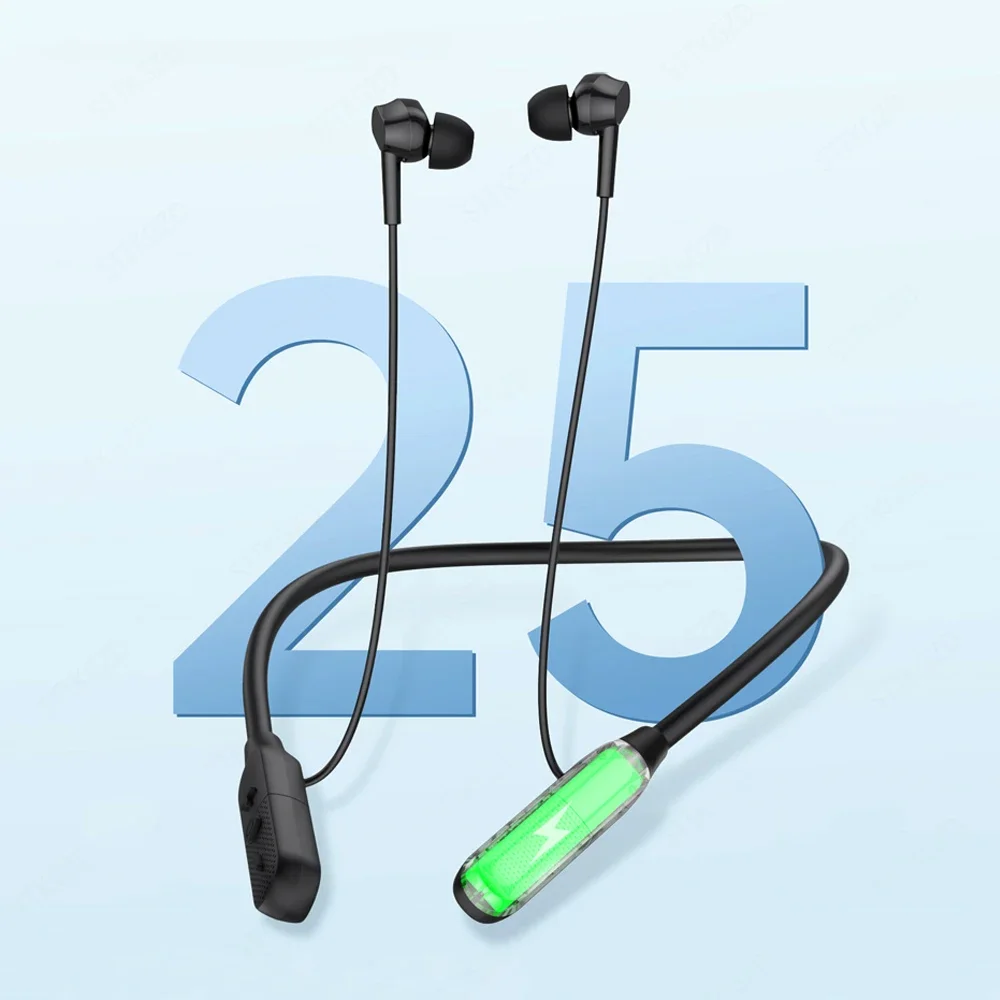 Auriculares inalámbricos Bluetooth con banda para el cuello, intrauditivos con micrófono, batería larga, Auriculares deportivos de alta calidad - imagen 2