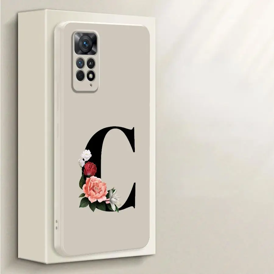 Funda de teléfono de cubierta suave para Xiaomi Redmi Note 10 11 Pro 14 Pro Plus 12s 11s 10 10Lite 13 12 ProPlus Lnitial Letter - imagen 5