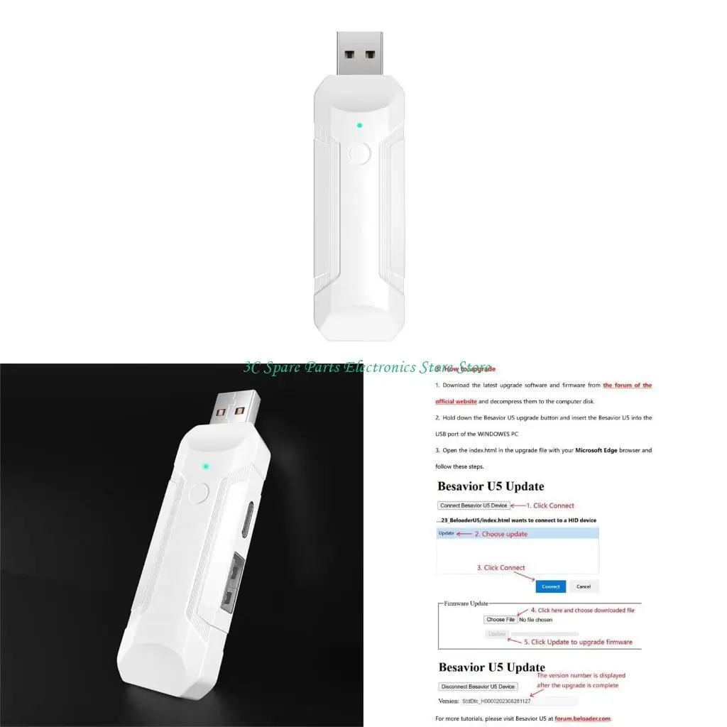 SZ Controlador portátil Adaptador USB Adaptador Consola juego GamePad Conector