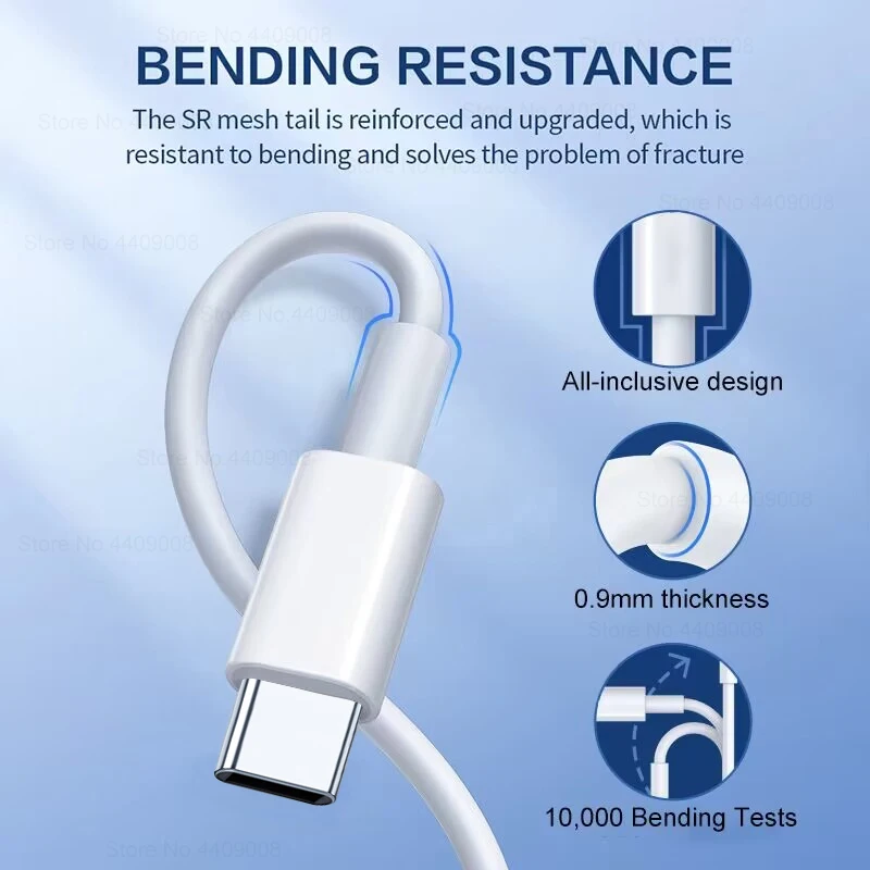 Cable USB tipo C de 100W para Samsung S23 S22 Ultra Huawei P30 Pro Xiaomi Redmi Oneplus 6A accesorios de Cable de carga rápida - imagen 3