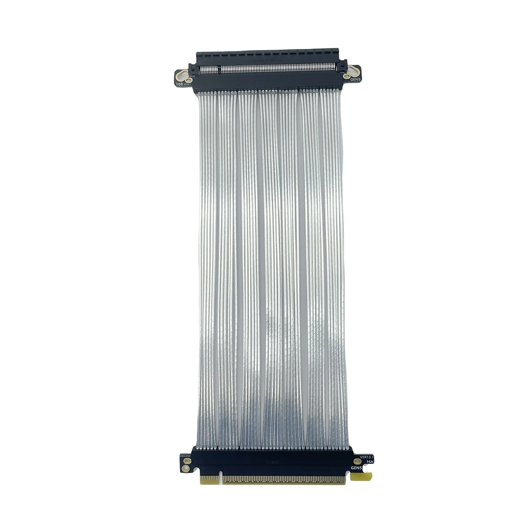 Cable de extensión PCIe 5,0 x16 GPU para funda ITX, tarjeta gráfica, Cable adaptador GEN5, Cable Flexible sin pérdidas de alta velocidad Chapado en plata - imagen 3