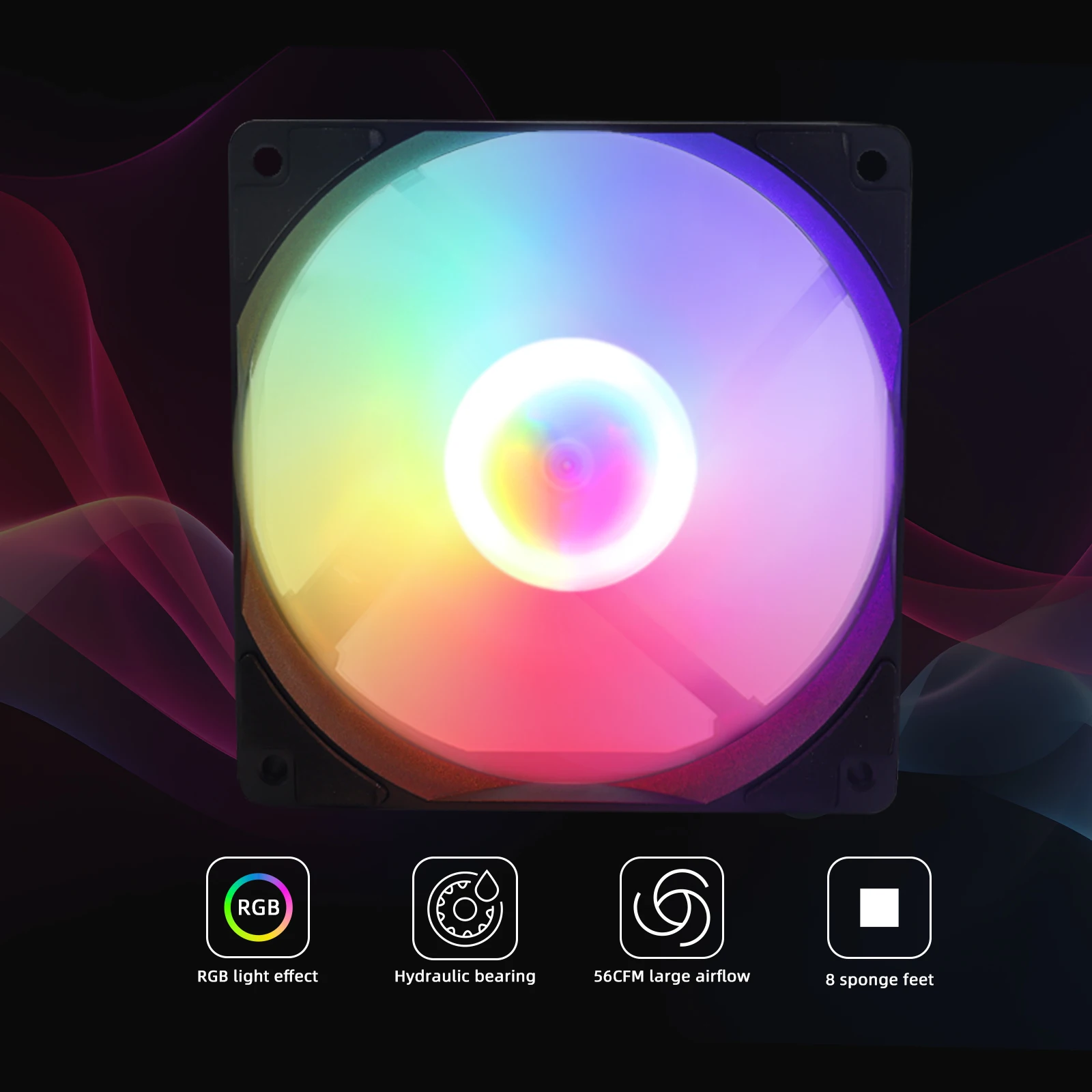 Manmu-ventilador de refrigeración por aire para PC, Enfriador de juegos de 4 pines, 120mm, RGB, LED, gran promoción - imagen 2