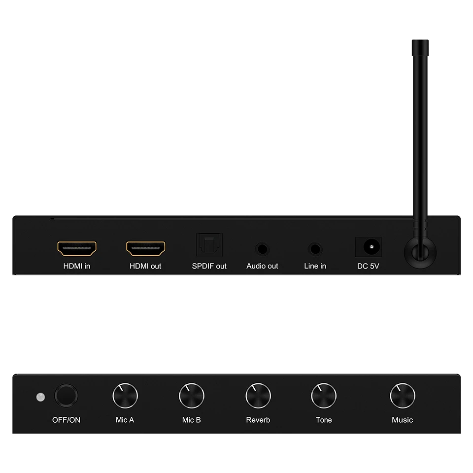 Mezclador de sonido de Karaoke HDMI con micrófono inalámbrico compatible con sistema mezclador de Karaoke BluetoothV5.0 con salida óptica HDMI Toslink AUX - imagen 4