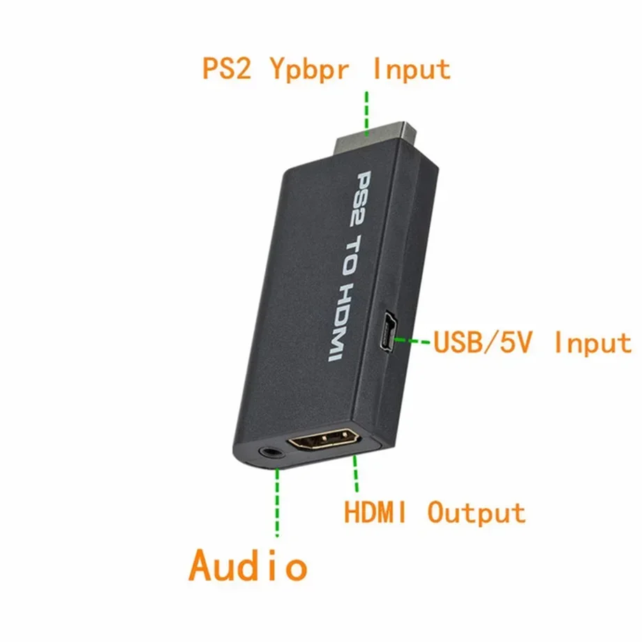 PzzPss-Convertidor de Audio y vídeo compatible con PS2 a HDMI, 480i/480p/576i, con salida de Audio de 3,5 Mm, compatible con todos los modos de visualización de PS2 a HD - imagen 3