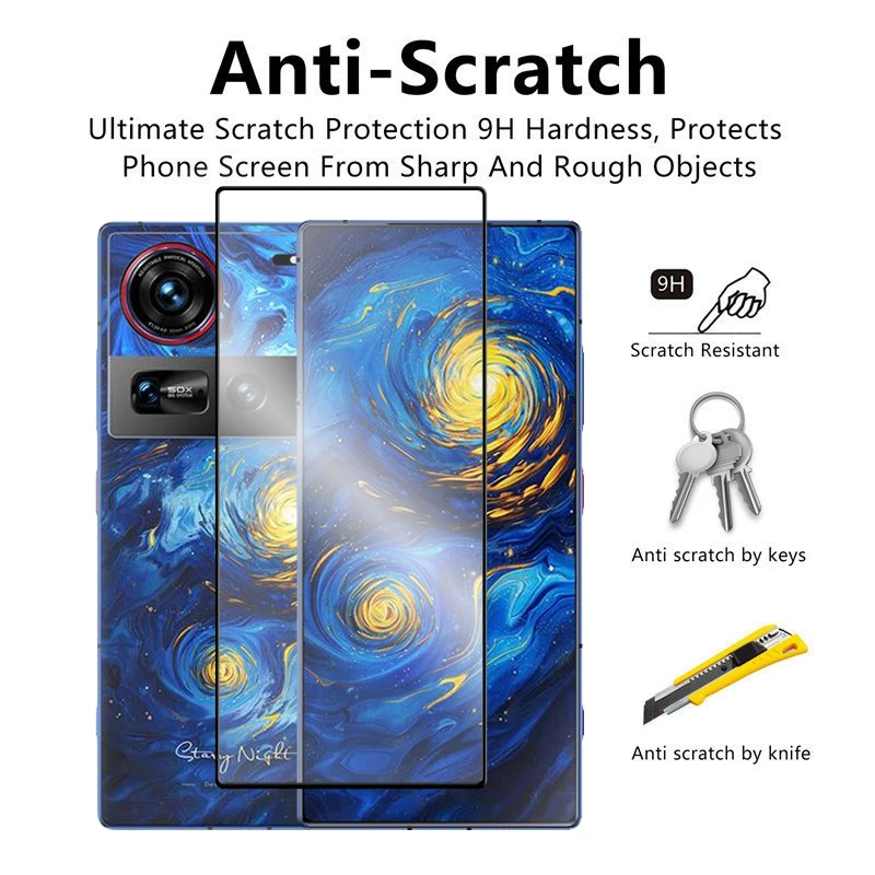 2/3/4 Uds para ZTE Nubia Z70 Ultra 5G vidrio templado para Nubia Z60 Z70 Ultra Protector de pantalla HD cubierta completa pegamento vidrio Protector - imagen 5