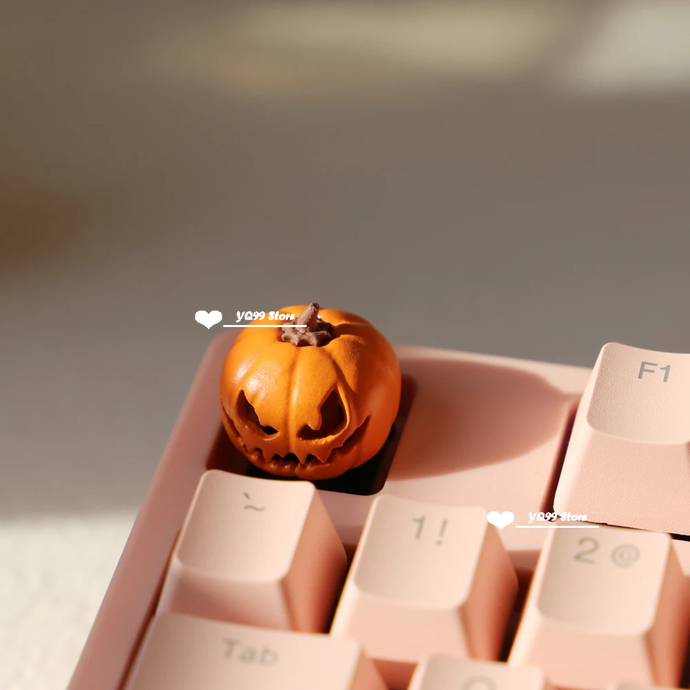 Teclas retroiluminadas de calabaza pequeñas personalizadas, teclas estéreo de dibujos animados, tapa de teclado mecánico Cherry MX, adecuada para juegos ESC KeyCap - imagen 4