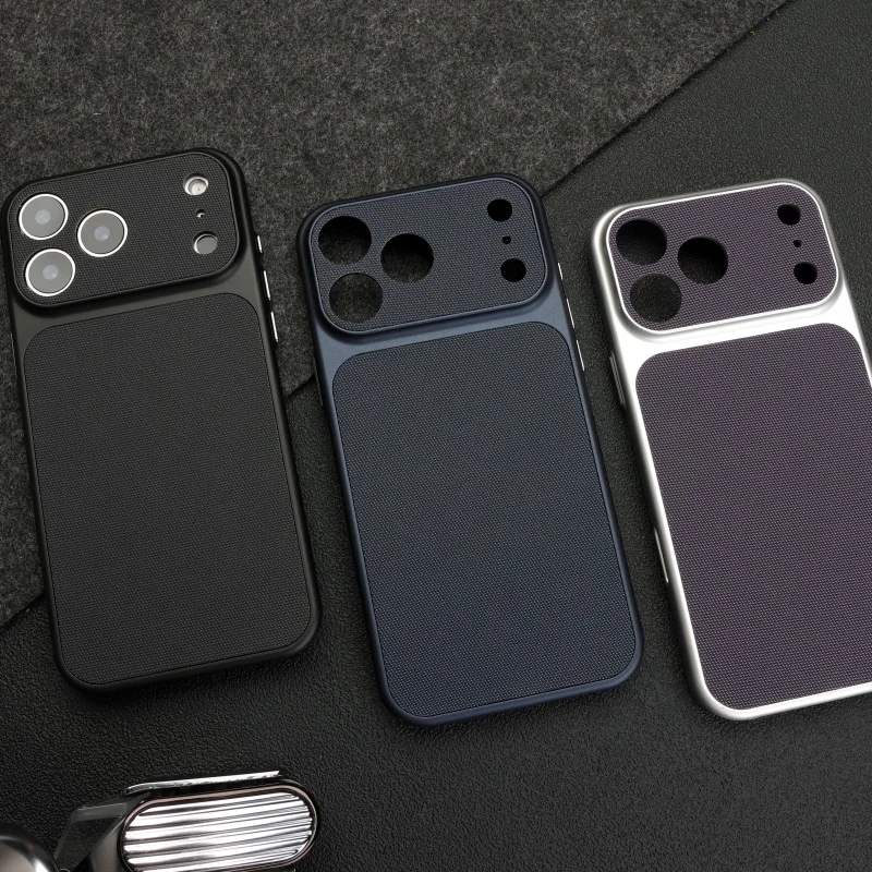 Funda texturizada de cuero tejido Vintage para iPhone 17 Air 16 15 14 13 12 Pro Max Retro a prueba de golpes PC chapado armadura cubierta dura del teléfono - imagen 4