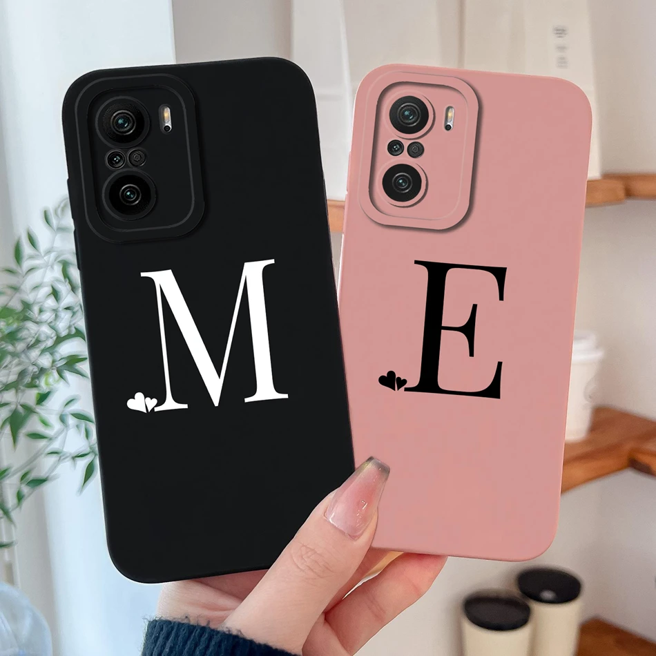 Funda de teléfono para Xiaomi Mi 11X Pro, Funda de silicona líquida suave y lisa con letras a la moda para Mi 11X11XPro, fundas traseras de alta calidad