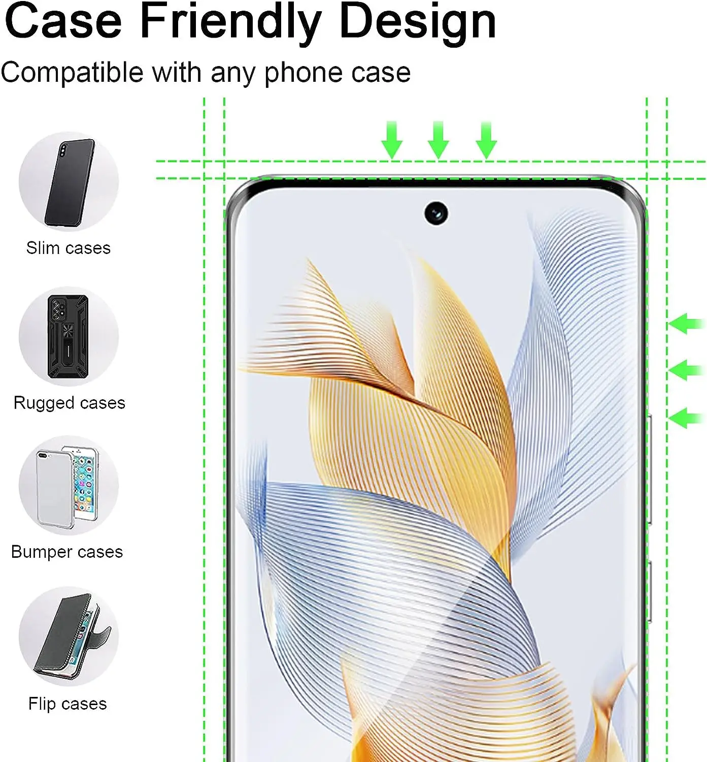 Vidrio templado curvo 3D 9H para Honor 90 Pro, Protector de pantalla de vidrio para Huawei Honor 90Pro, Protector de lente de cámara - imagen 2