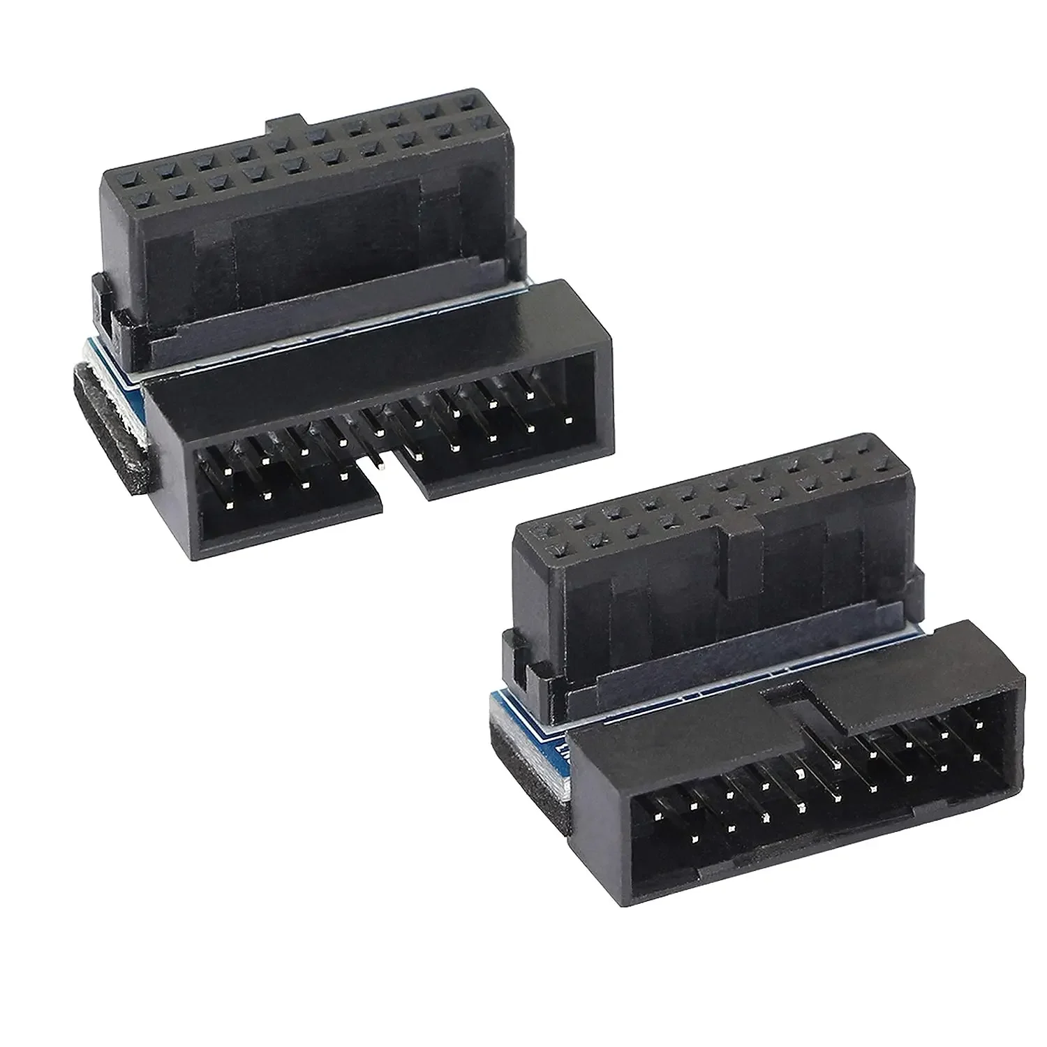 Adaptador de extensión macho a hembra de ángulo recto, Conector de giro de 90 grados para placa base de escritorio, USB 3,0, 19/20 Pines, 1/2 piezas