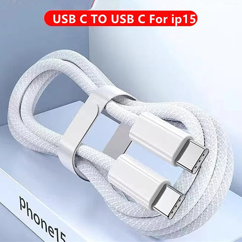 Cable USB tipo C para i15 Pro Max PD 65W 25W Turbo, Cargador rápido tipo C para Samsung S23 S24 Xiaomi