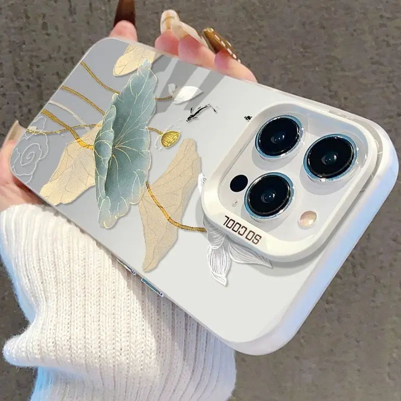 Funda para Teléfono con Diseño de Loto Koi para iPhone 17 16 15 14 Plus 13 12 11 16E Pro Max 17 Air X XR XS, Carcasa Rígida Mate con Protección - imagen 2
