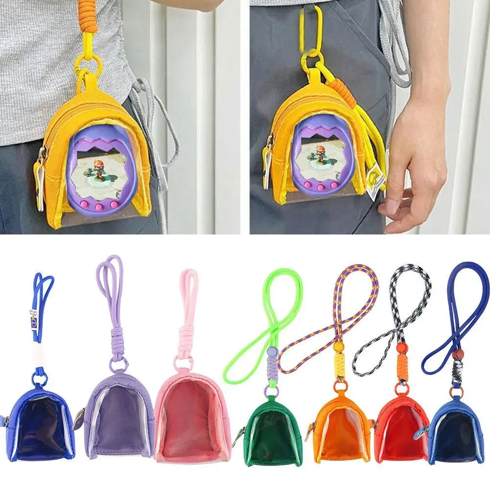 Mini bolsa de almacenamiento transparente para Tamagotchi Paradise, bolsa de exhibición portátil para muñecas, llavero, organizador de dijes, decoración de mochila - imagen 4