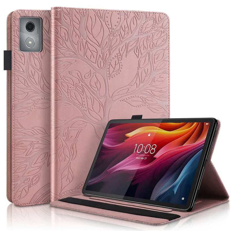 Funda para Lenovo Tab K11 Plus 2024, Funda trasera con soporte en relieve de árbol de 11,45 pulgadas para Lenovo K11 Plus 2024, Funda para tableta TB352FU TB352XU