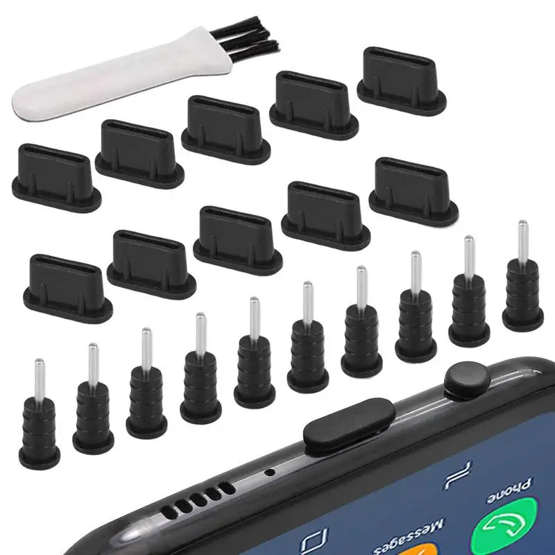 Enchufe tipo C, enchufe antipolvo de 3,5mm, enchufe para auriculares, cubierta protectora de puerto de carga USB tipo C, enchufe móvil, puerto de carga de teléfono protector