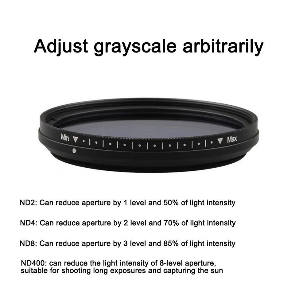 FOTGA Fader de Color ajustable delgado ND filtro de lente azul reductor de luz 52/58/62/67/72/77mm filtro de atenuación azul ajustable - imagen 5