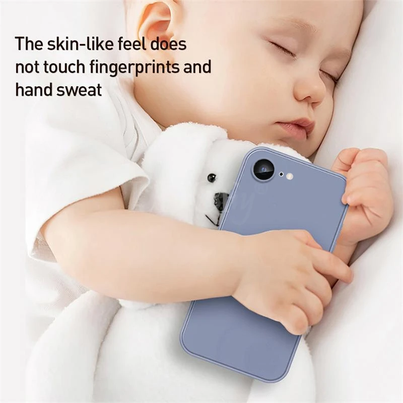 Para iPhone 16e Funda de silicona líquida de goma lisa Funda protectora de teléfono para iPhone 16e Funda para iPhone 16 E SE 4 2025 - imagen 2