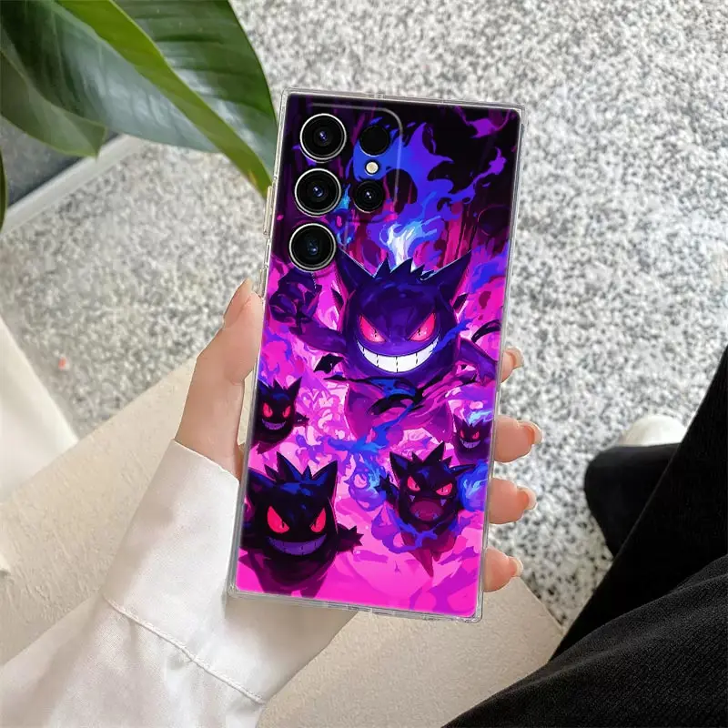 Gengar Pokemons-funda de teléfono de Anime para Samsung Galaxy S25 S24 S23 S22 S20 Ultra S10 S25 Plus S21 FE Note 10 20, funda transparente - imagen 5