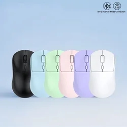 Ratón inalámbrico Bluetooth 2,4 GHz silencioso y ergonómico, 1600 DPI