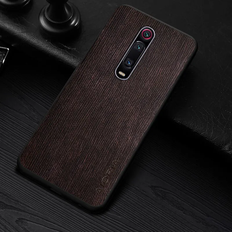 Funda para Xiaomi mi 9T Pro mi 9 SE Lite patrón de madera de lujo Premium PU piel sintética - imagen 4