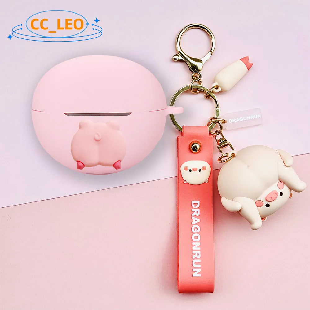 Para Honor Choice, funda con Clip para auriculares, lindo cerdito, béisbol, fútbol, llavero colgante, Honor Choice, funda protectora con Clip para auriculares - imagen 2