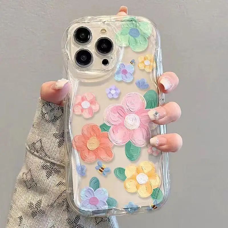 Pintura al óleo funda de flores de colores para VIVO Y22S Y36 Y17S Y21 Y33S Y21S Y35 Y15S Y15A Y01 Y16 Y20 V29E V25 V23 V27 V30 Pro Y100 - imagen 3