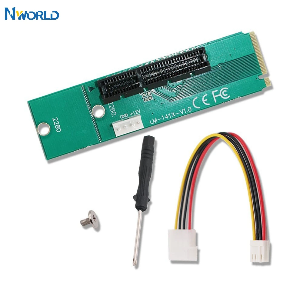 Tarjeta elevadora NGFF a PCI-E, puerto M.2 a tarjeta de expansión PCIE, adaptador de ranura NGFF a PCI-E X4 para máquina minera BTC Miner, gran oferta