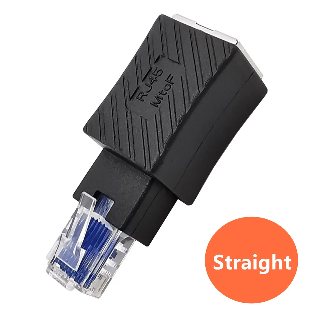 Adaptador convertidor macho a hembra RJ45 de 90 grados arriba abajo izquierda derecha Cat5 Cat5e LAN extensor de conector de Cable de red Ethernet - imagen 3