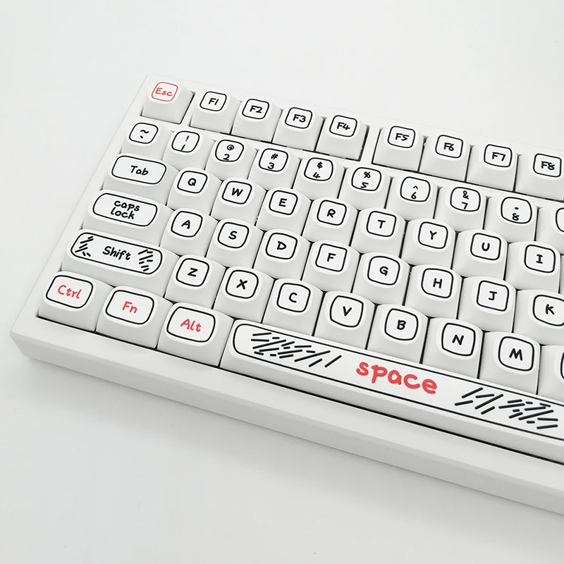 Teclas de Graffiti de 125 teclas, teclas de perfil MA PBT para teclado mecánico, juego de tapas de teclas personalizadas de Anime lindo, Tester68 Rk61 MX Switch - imagen 3