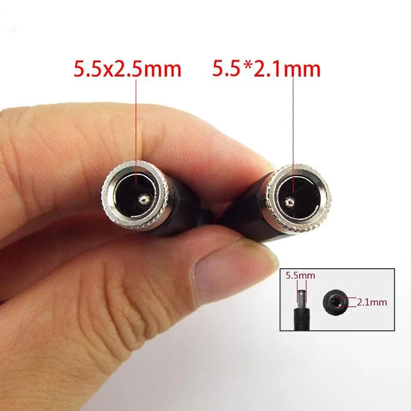5,5 MM * 2,5 MM / 2,1 MM DC macho hembra enchufe adaptador de enchufe ángulo recto/recto conector de 90 grados 5,5*2,5 MM 5521 - imagen 3