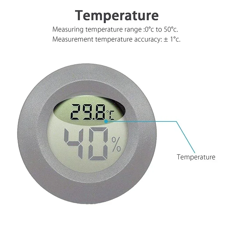 Mini termómetro y higrómetro digital LCD -50 °   C a +70. °   Medidor de temperatura y humedad C para pruebas de frigorífico y congelador - imagen 2