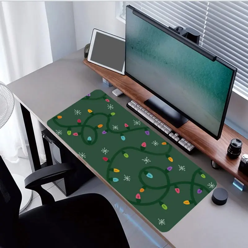 Decoración navideña con copos de nieve, bastones de caramelo, alfombrilla para ratón, accesorios de escritorio antideslizantes de goma grande, alfombrilla para teclado de oficinas - imagen 4