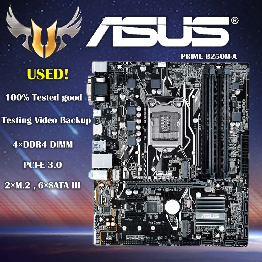 Asus PRIME B250M-A Original de escritorio Intel B250 B250M DDR4 placa base LGA 1151 i7/i5/i3 USB3.0 SATA3