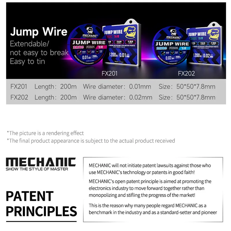 Cable de salto aislado ultrafino mecánico FX105 para placa base de teléfono móvil CPU PCB FPC estañado rápido sin reparación de resistencia línea de vuelo - imagen 5