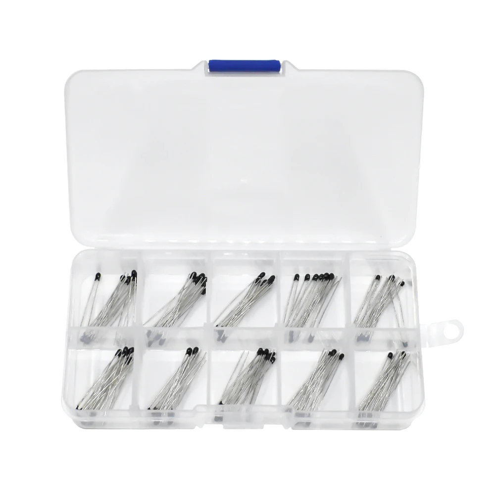 Juego de resistencias térmicas para NTC-MF52AT, Termistor NTC de 10 valores, 1K, 2K, 3K, 100K, 5K, 10K, 20K, 47K, 50K, 4,7 K, 100K, 3950B, 5% unids/lote por caja - imagen 4