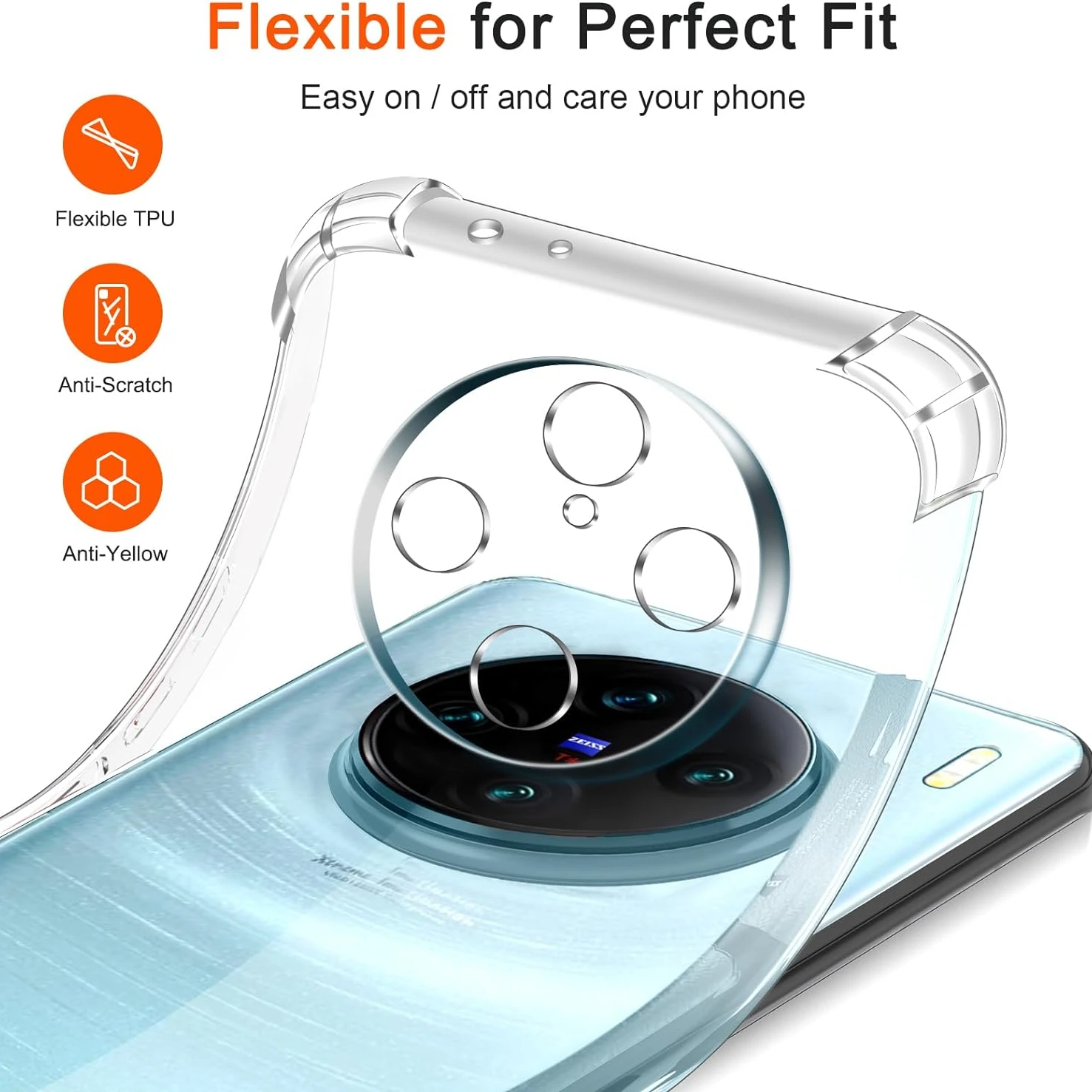 Funda de TPU a prueba de golpes de cuatro esquinas para VIVO X100 Pro X90 Pro + Plus, funda protectora transparente, Fundas Coque - imagen 4