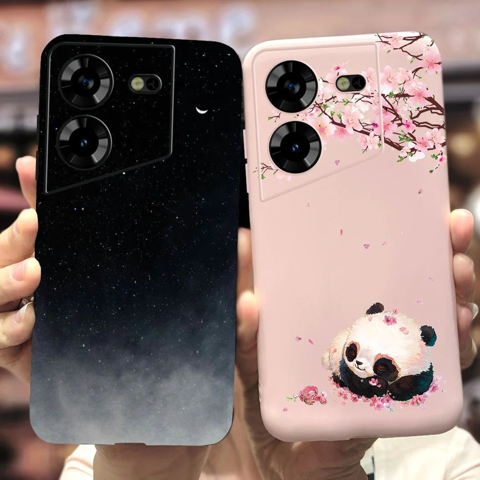 Funda de TPU suave a prueba de golpes para Tecno Pova 5, cubierta trasera de dibujos animados de oso lindo, bolsas pintadas, LH7n