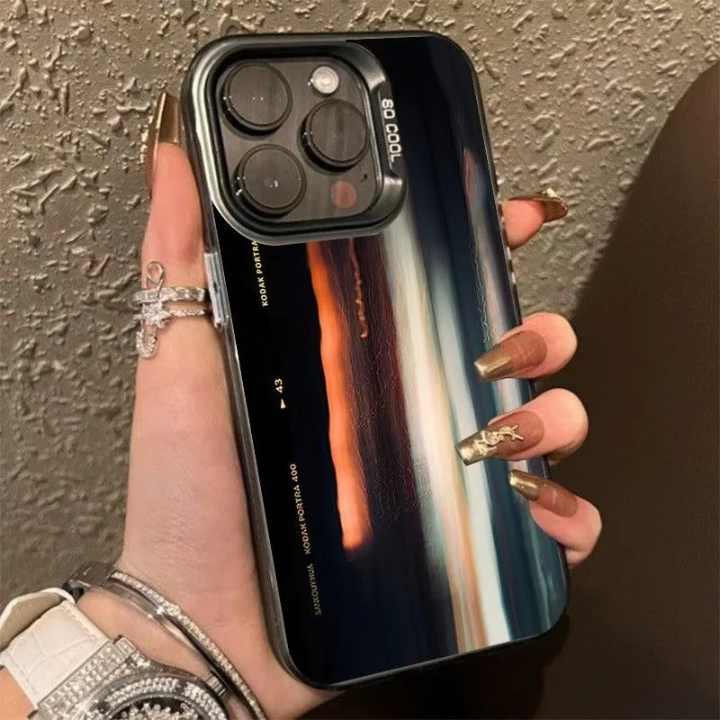 Funda de teléfono con patrón de sombra de luz irreal para iPhone 17 16 15 14 Plus 13 12 11 16E Pro Max 17 Air X XR XS, funda trasera dura mate