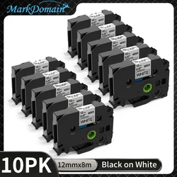 Cinta Etiquetas Brother 12mm – Negro sobre Blanco, Phomemo Compatible