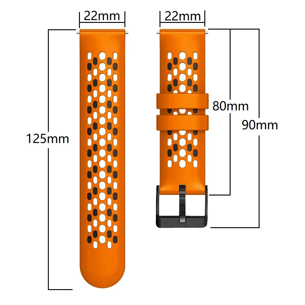 Pulsera de silicona de 22mm para Amazfit GTR 4/3 Pro/2e/gtr47 mm, correas redondas para reloj inteligente Amazfit Cheetah Pro - imagen 4