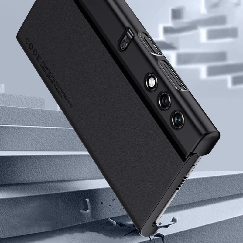 Funda de cuero para teléfono Huawei Honor V Purse, carcasa de lujo de fibra de carbono a prueba de golpes, Marco duro para PC, VCA-AN00 - imagen 5