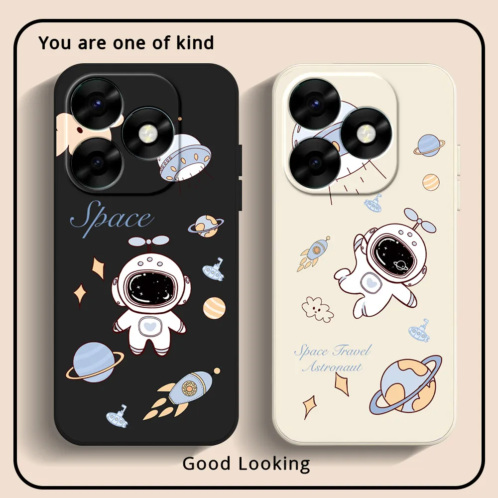 Funda de teléfono para Itel S23 Plus S23 + P55 4G 5G Itel A60S A60 A70, carcasa trasera a prueba de golpes, silicona suave, dibujos animados de astronauta - imagen 2