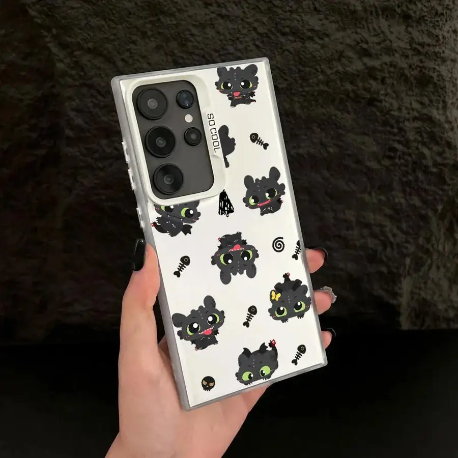 Funda de teléfono con bonito dragón de dibujos animados para Samsung Galaxy S24 FE Note 20 Ultra S25 S23 S25Plus S24Ultra S20 FE S21 S22 carcasa Ultra suave - imagen 2