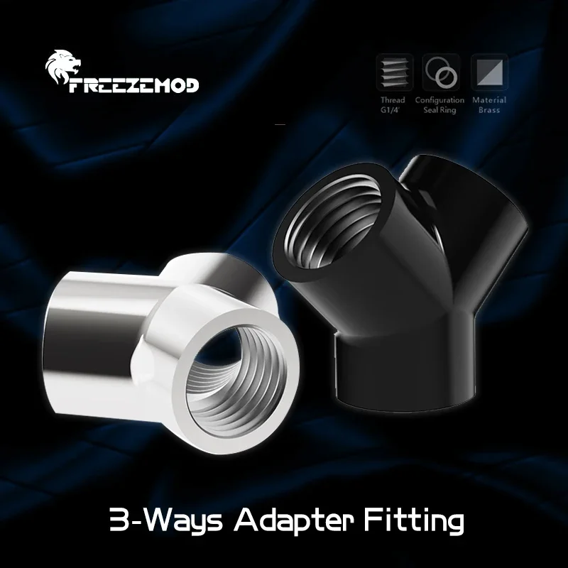 Adaptador de montaje de distribuidor de refrigeración por agua, divisor interior en forma de Y en T G1/4 ''X3, negro/plateado, HDTD-3YTB - imagen 3