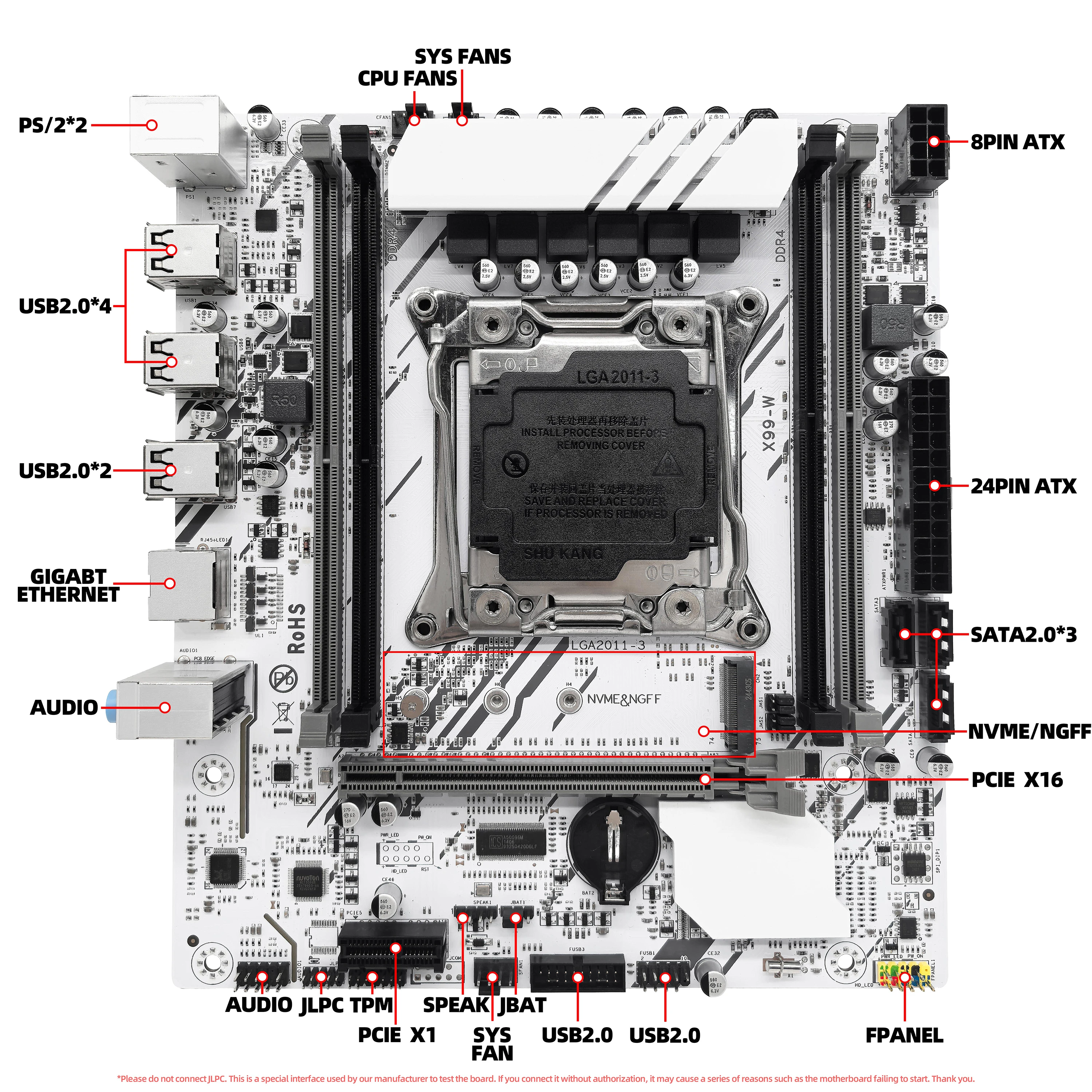 Juego de placa base ZSUS X99 con LGA2011-3 Xeon E5 2670 V3 CPU DDR4 16GB (1*16GB) 2133MHZ memoria RAM NVME M.2 SATA - imagen 5