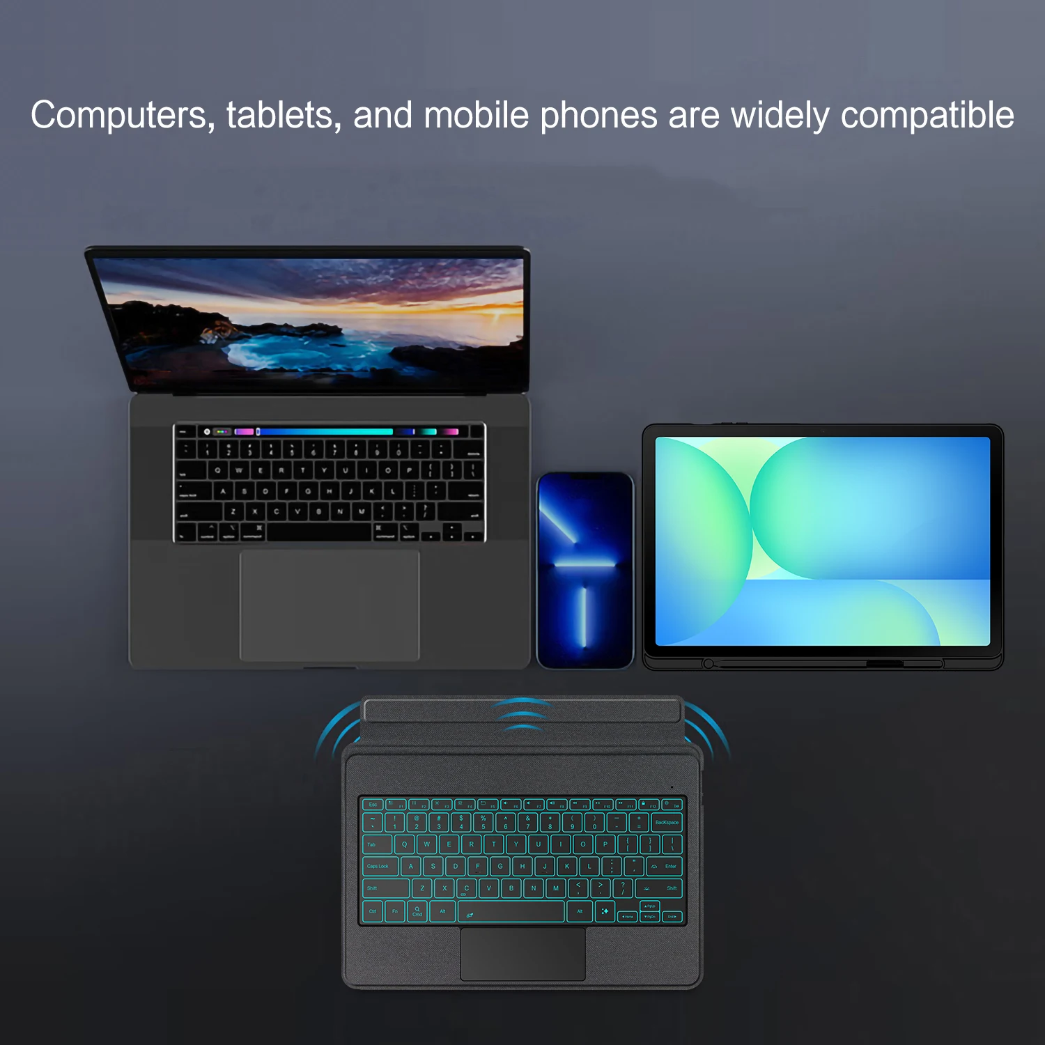 Funda con teclado mágico inteligente para Samsung Galaxy Tab S10 FE + 13,1 "SM-X620 X626B S10 FE Plus funda táctil retroiluminada cubierta Separable - imagen 5